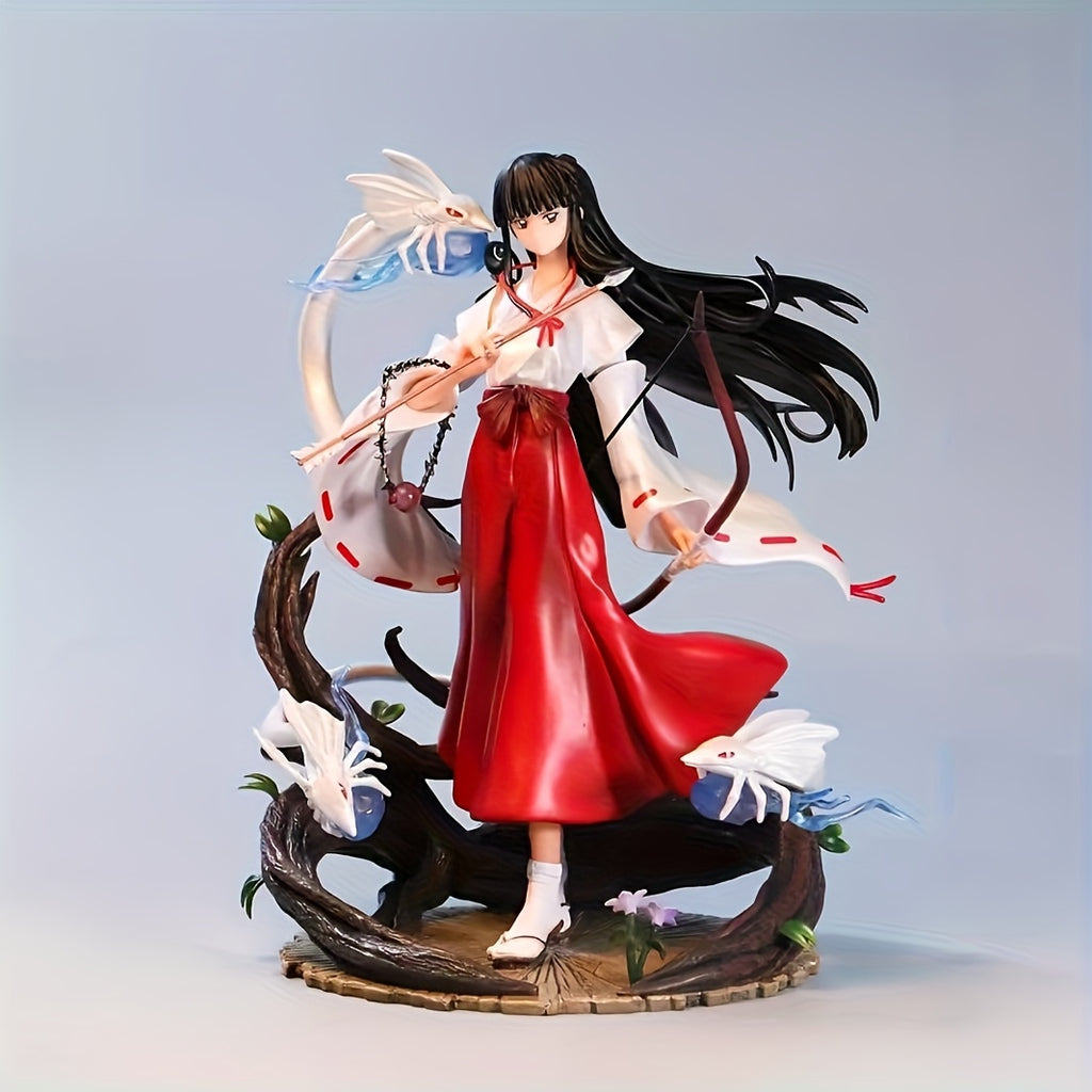 GK Fire Phoenix & Kikyou Maiden Statue - Vibrant PVC Model with Long Black Hair, Red Dress & White Crane, Ideal for Easter & Holiday Gifts, Festive Decoration|Ethereal Design|Pvc Craftsmanship, Anime Collectibles