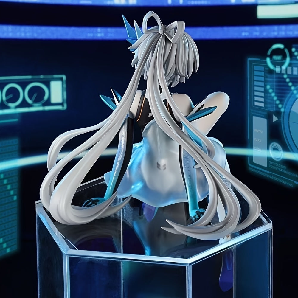 Anime-Inspired Blue Plastic Figurine, Collectible Statue Model for Car Decor and Birthday Gift, Anime Figurine