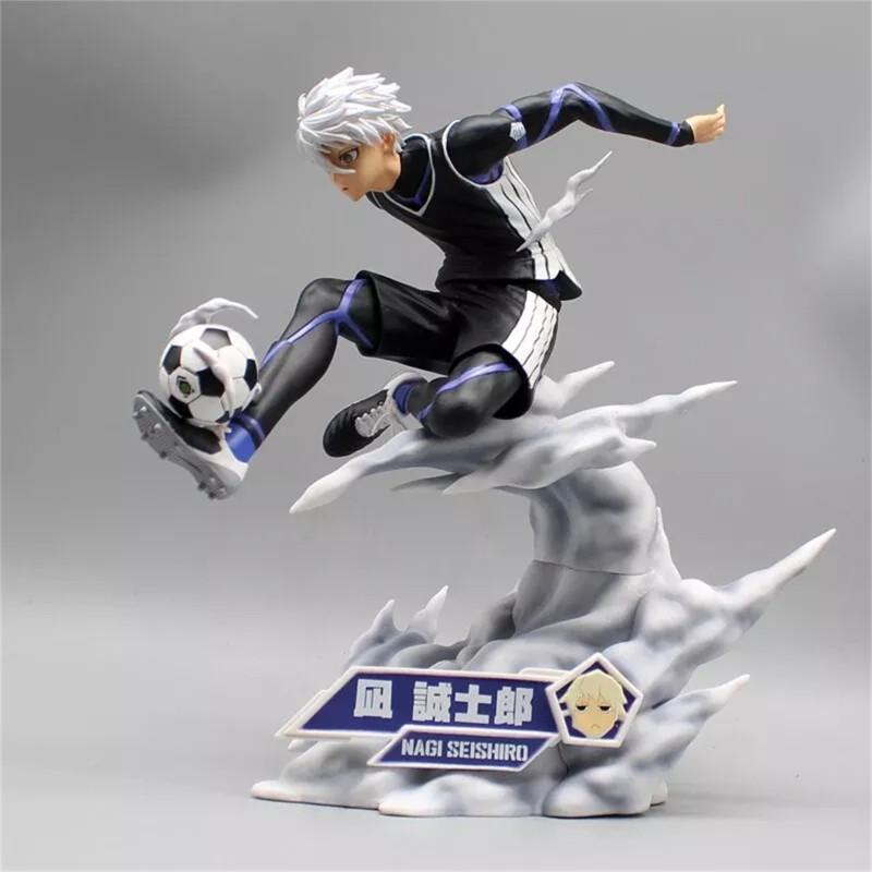 Blue Lock Nagi Seishiro Anime Soccer Player Figure - Dynamic Action Pose with Soccer Ball, High-Quality PVC Collectible Model, 8, 27\