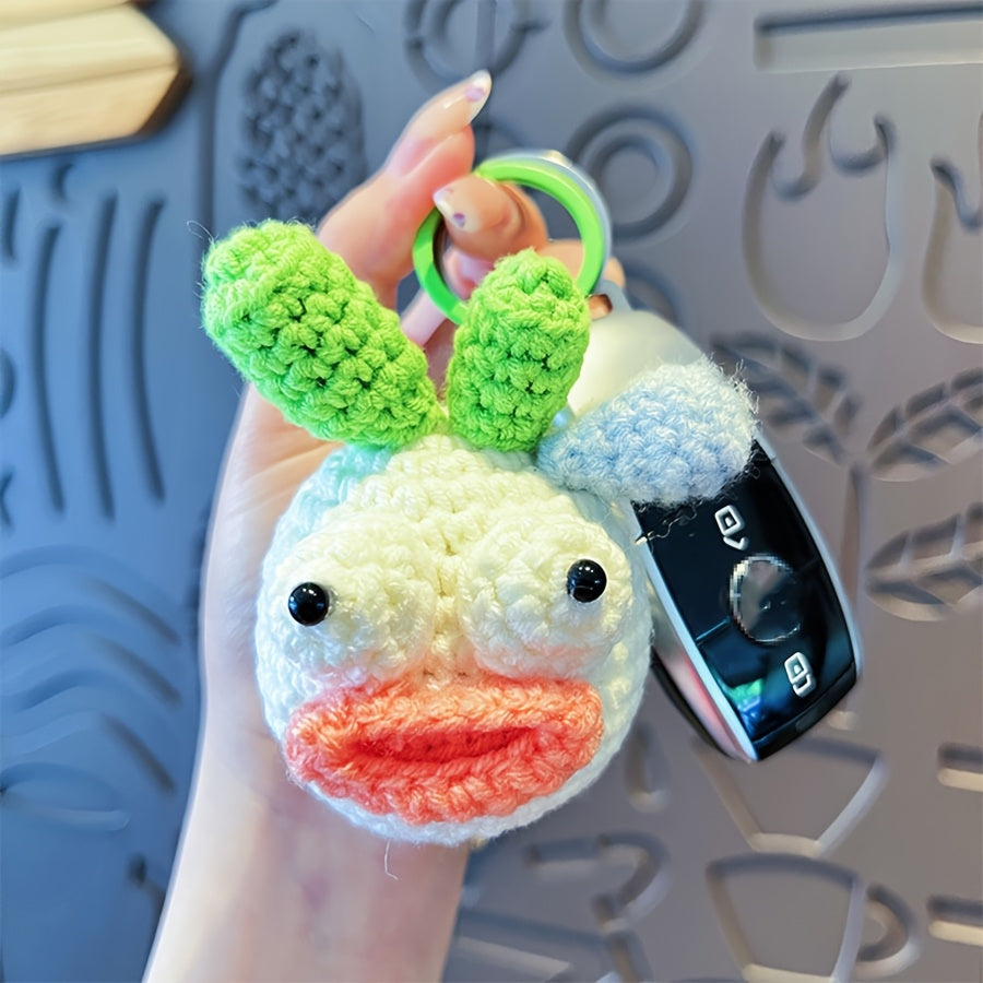 1pc\u002F2pcs Creative Ingredients Green Onion Plush Keychain Cute Cartoon Funny Sausage Mouth Couple Backpack Messenger Bag Pendant Gift