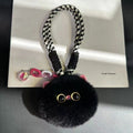 1pc Cute Plush Kitten Keychain - Soft Fluffy Pendant with Expressive Eyes, Black or White - Bag Charm, Car Keyring