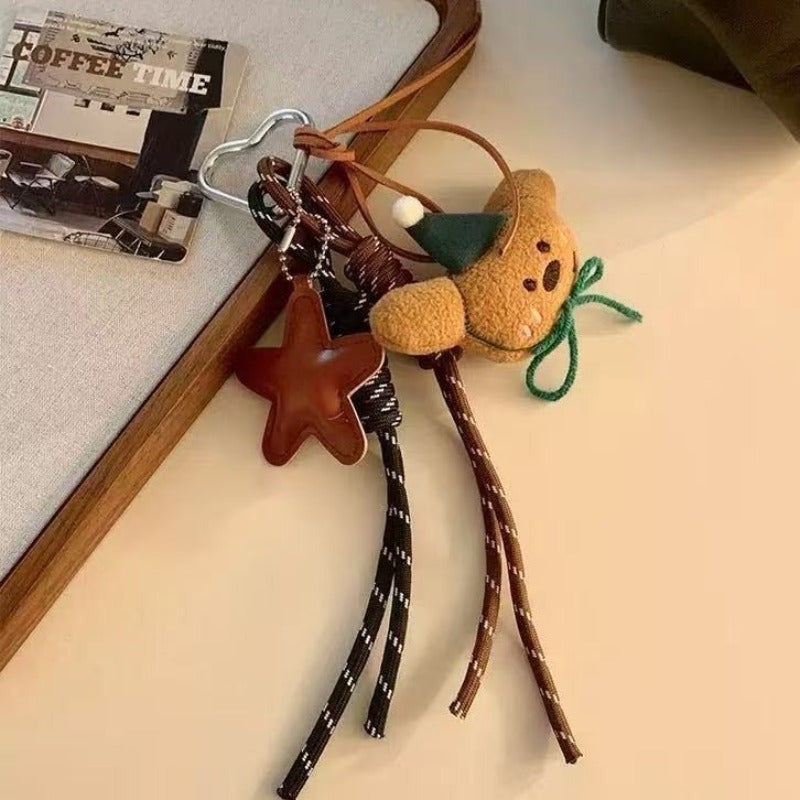 Cute Bear Keychain Set 3pcs Cute Plush Bear Keychain Set - Multifunctional Carabiner Rope | Bag, Phone, and Key Accessories