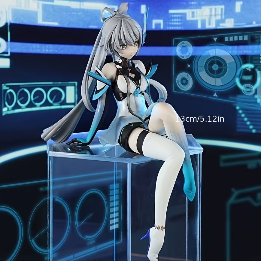 Anime-Inspired Blue Plastic Figurine, Collectible Statue Model for Car Decor and Birthday Gift, Anime Figurine