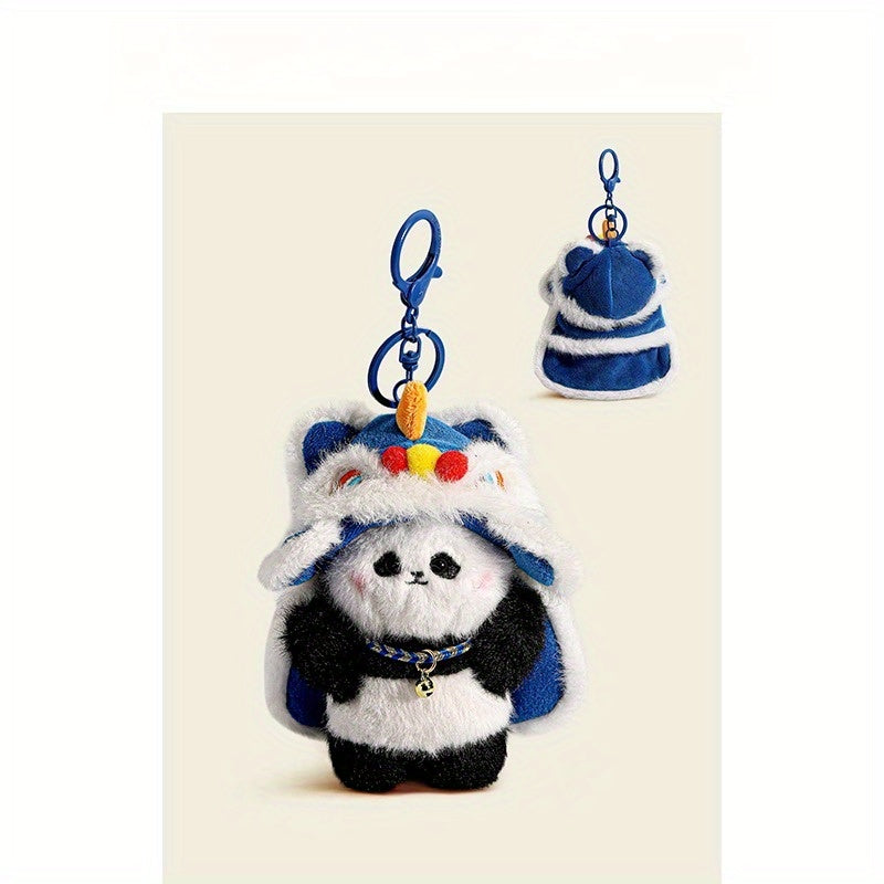 Cute Plush Panda Plush Keychain & Bag Charm - Soft Fluffy Ears & Expressive Eyes, Snap Hook Closure