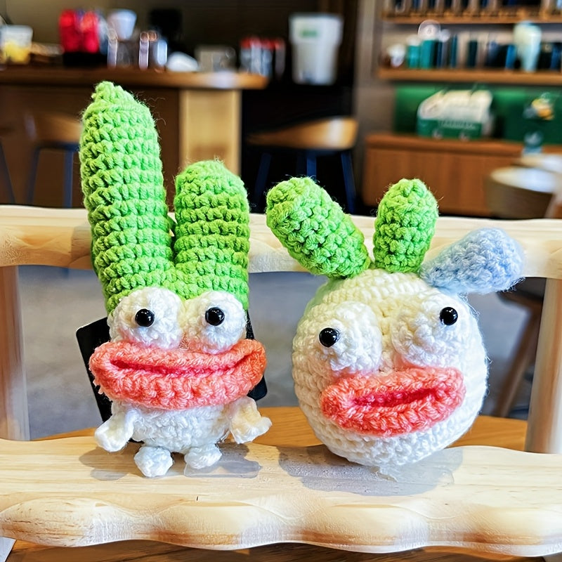 1pc\u002F2pcs Creative Ingredients Green Onion Plush Keychain Cute Cartoon Funny Sausage Mouth Couple Backpack Messenger Bag Pendant Gift