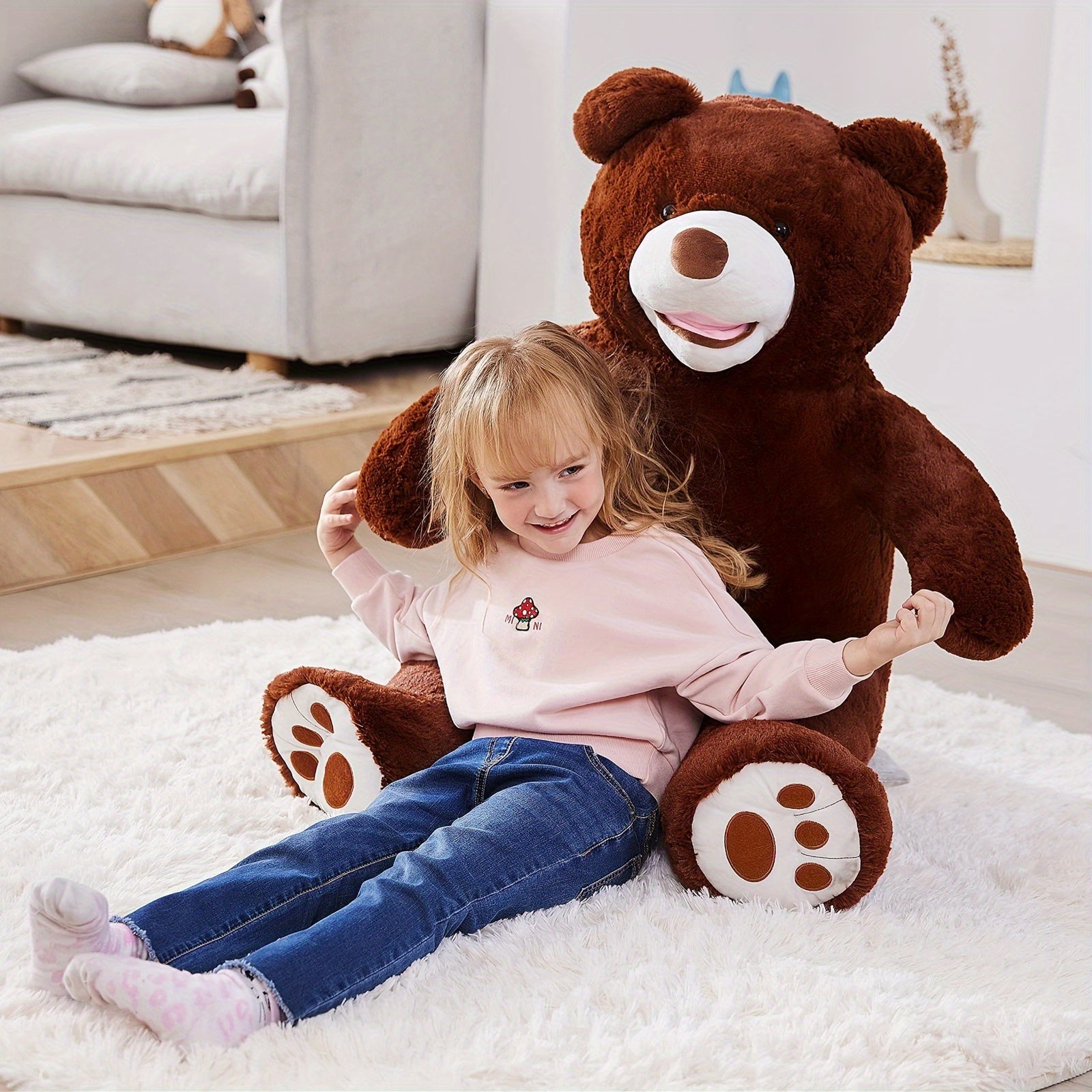 IKASA 39 Inches Dark Brown Giant Teddy Bear Plush Toy Stuffed Animals