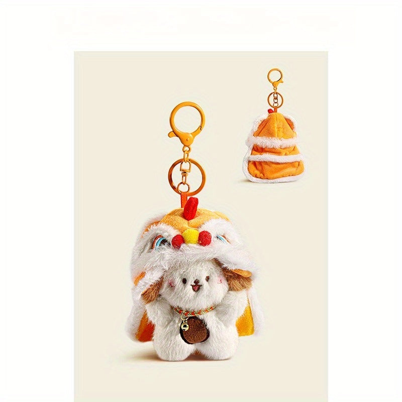 Cute Plush Panda Plush Keychain & Bag Charm - Soft Fluffy Ears & Expressive Eyes, Snap Hook Closure