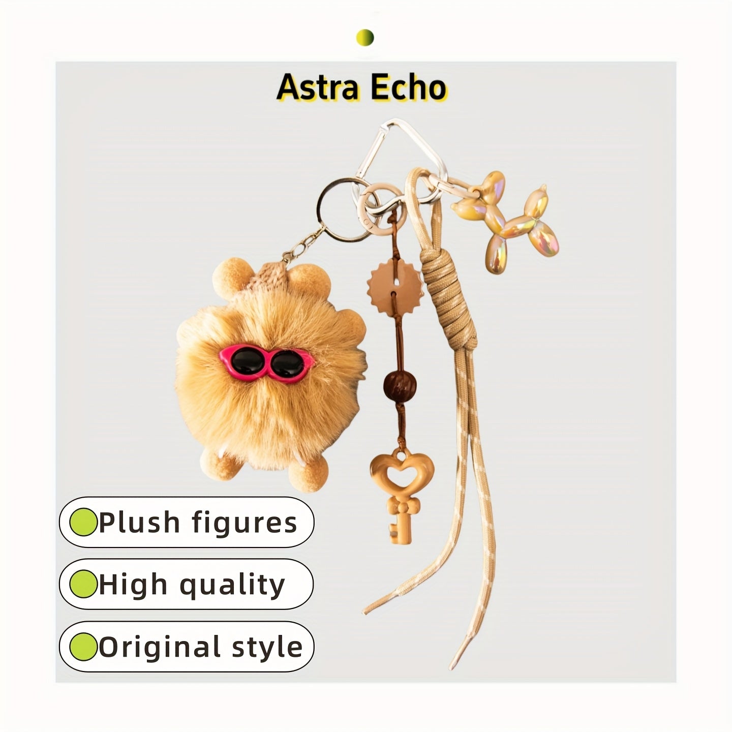 Cute Fluffy Keychain - Plush-like Ball Pendant with Beige\u002F keychain, Birthday\u002FGraduation\u002FTeacher's Day Gifts for Women & Men