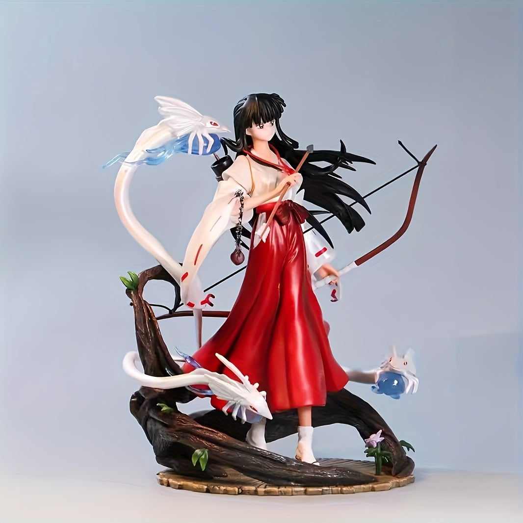 GK Fire Phoenix & Kikyou Maiden Statue - Vibrant PVC Model with Long Black Hair, Red Dress & White Crane, Ideal for Easter & Holiday Gifts, Festive Decoration|Ethereal Design|Pvc Craftsmanship, Anime Collectibles