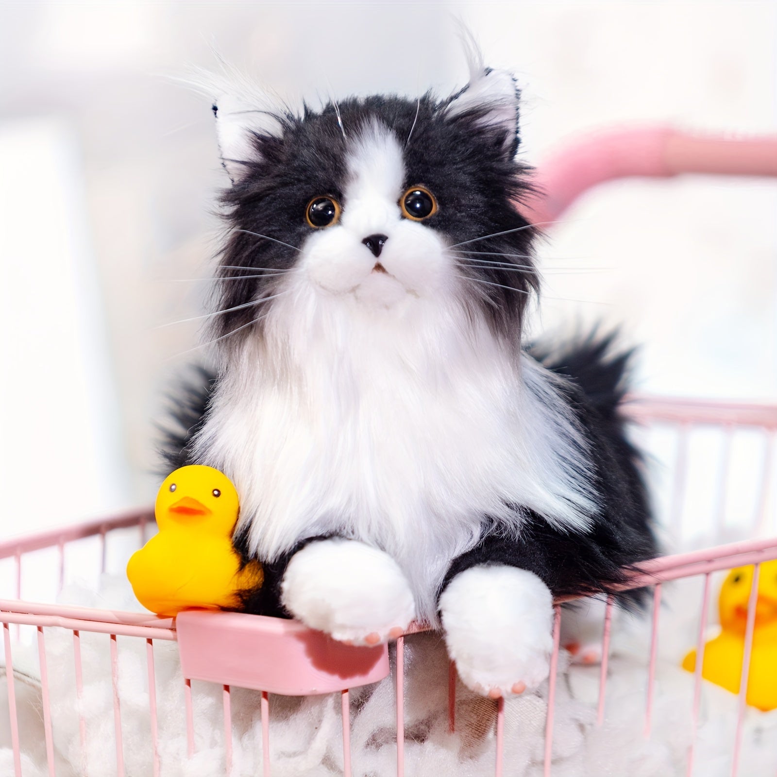 3lb Handmade Plush Tuxedo Cat - Realistic Chongker Stuffed Animal with Black & White Fur, Expressive Eyes, and Soft Paws - Perfect Gift for Cat Lovers, Includes Gift Box & Card, Cozy Home Accent | Realistic Plush Cat | Handcrafted Plush, Cat Gifts