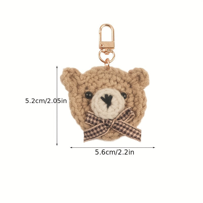 Weaving Bear Keychain Cute Animal Key Ring Purse Bag Backpack Car Charm Earbud Case Accessory Women Girls Gift Wedding Party Gifts