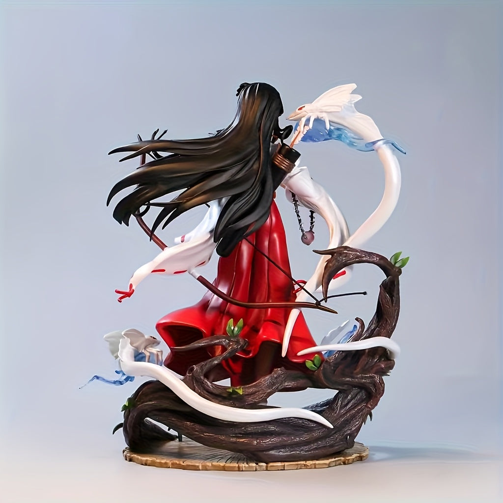 GK Fire Phoenix & Kikyou Maiden Statue - Vibrant PVC Model with Long Black Hair, Red Dress & White Crane, Ideal for Easter & Holiday Gifts, Festive Decoration|Ethereal Design|Pvc Craftsmanship, Anime Collectibles