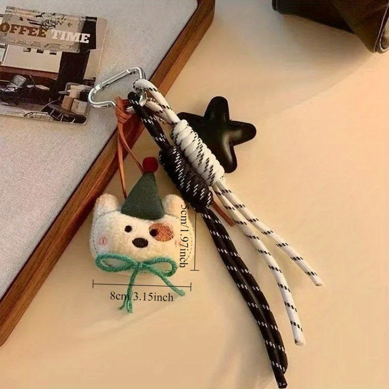 Cute Bear Keychain Set 3pcs Cute Plush Bear Keychain Set - Multifunctional Carabiner Rope | Bag, Phone, and Key Accessories