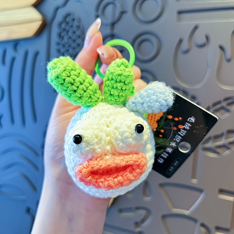 1pc\u002F2pcs Creative Ingredients Green Onion Plush Keychain Cute Cartoon Funny Sausage Mouth Couple Backpack Messenger Bag Pendant Gift