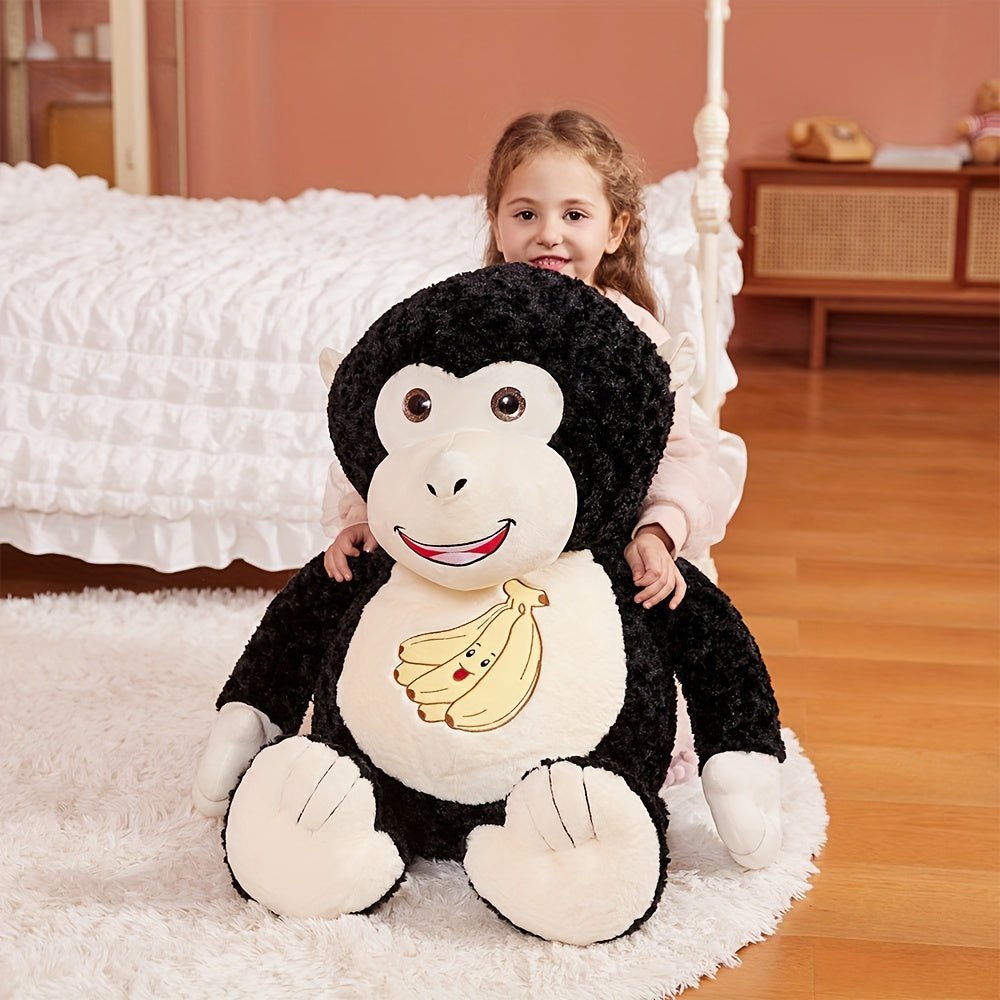 IKASA Jumbo Monkey Plush Toy - Oversized, Soft & Cuddly Stuffed Animal, Perfect Gift for Youngsters and Adults, Black Polyester Fabric, Ideal for Birthday, Christmas, Halloween, Thanksgiving, New Year's, Valentine's Day