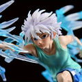 Blue Lightning Thorn Anime Character, White-haired Youth Battle Pose, Exquisite PVC Figure