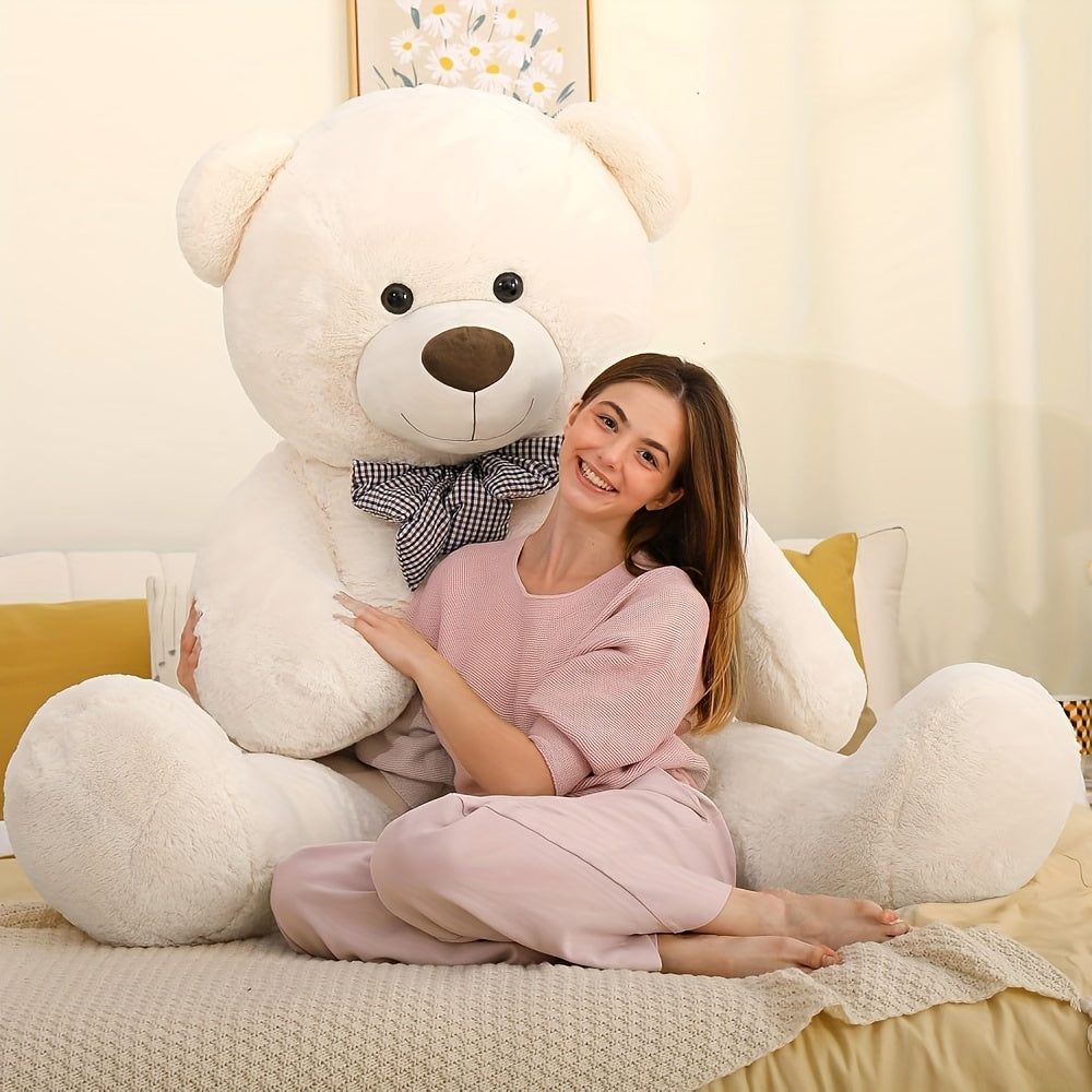 MaoGoLan Giant White Teddy Bear Stuffed Animal 6 Feet, Soft Cuddly Smiling Face Big Life Size Valentines Teddy Bear Plush Gift for Boyfriend Girlfriend, Brithday