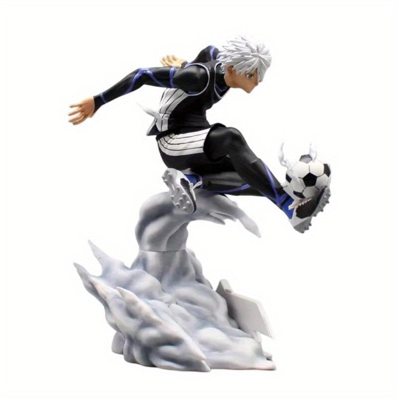 Blue Lock Nagi Seishiro Anime Soccer Player Figure - Dynamic Action Pose with Soccer Ball, High-Quality PVC Collectible Model, 8, 27\