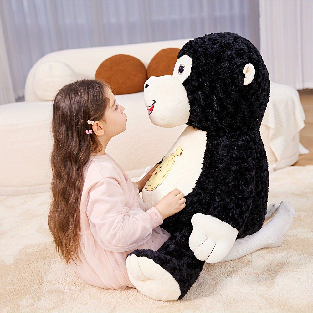 IKASA Jumbo Monkey Plush Toy - Oversized, Soft & Cuddly Stuffed Animal, Perfect Gift for Youngsters and Adults, Black Polyester Fabric, Ideal for Birthday, Christmas, Halloween, Thanksgiving, New Year's, Valentine's Day