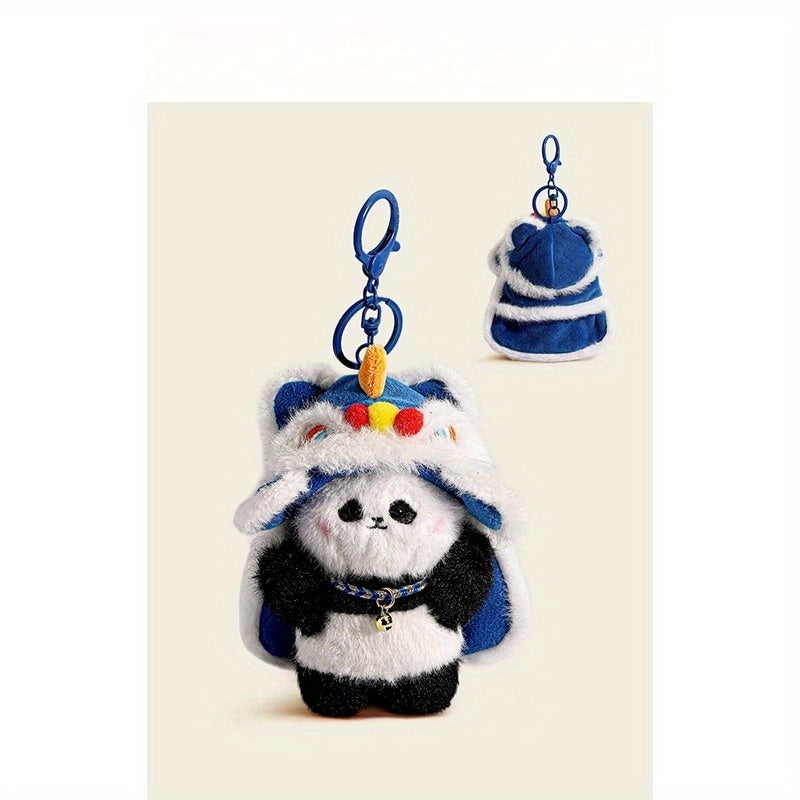 Cute Plush Panda Plush Keychain & Bag Charm - Soft Fluffy Ears & Expressive Eyes, Snap Hook Closure