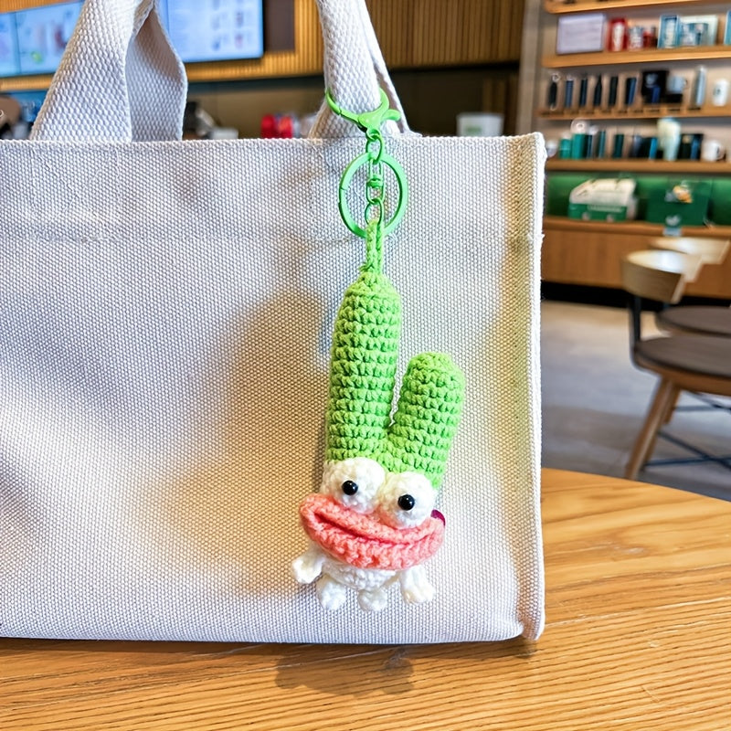 1pc\u002F2pcs Creative Ingredients Green Onion Plush Keychain Cute Cartoon Funny Sausage Mouth Couple Backpack Messenger Bag Pendant Gift