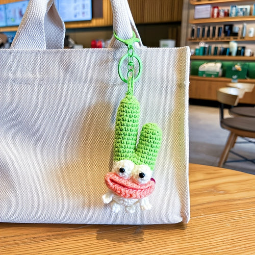 1pc\u002F2pcs Creative Ingredients Green Onion Plush Keychain Cute Cartoon Funny Sausage Mouth Couple Backpack Messenger Bag Pendant Gift