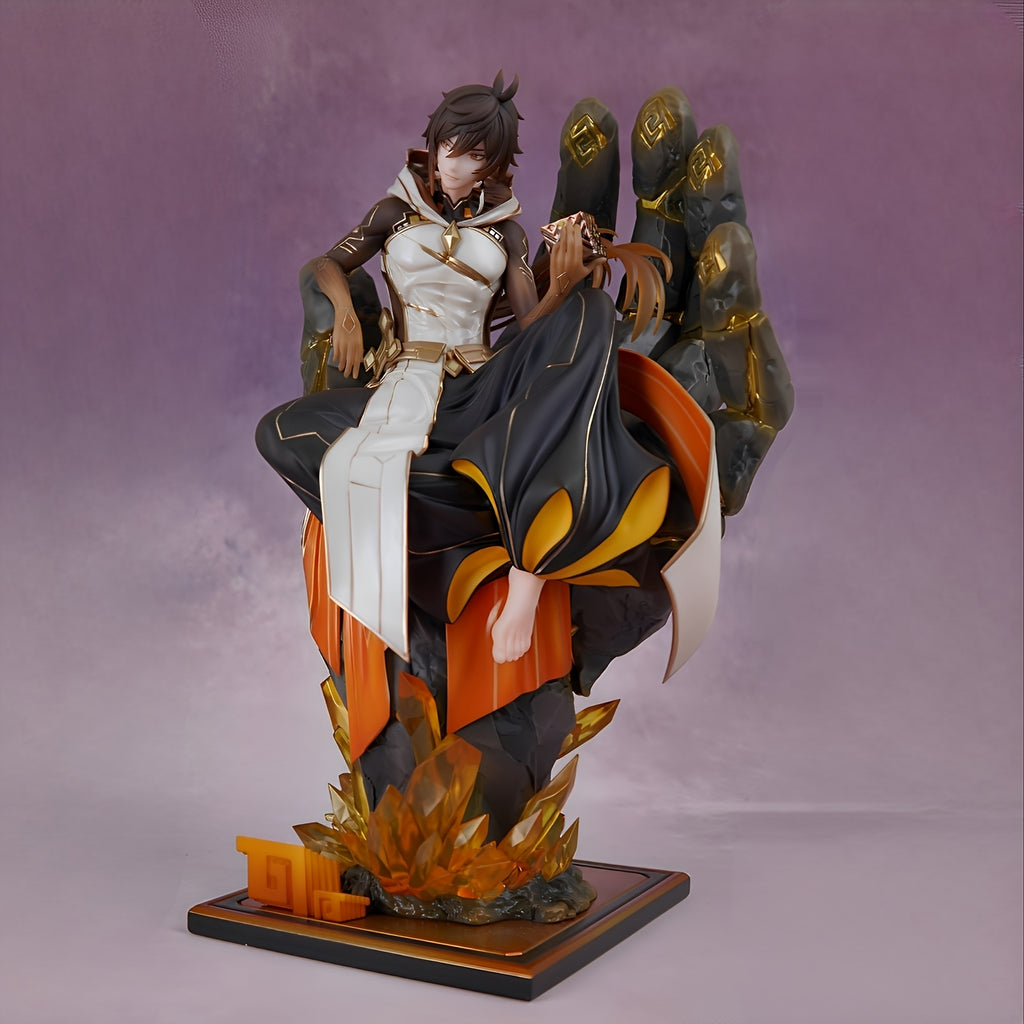 Large Scale Anime Figure Collectible - Giant Hand Throne Design, Detailed Armor & Weaponry, Dynamic Pose with Golden Accents, High-Quality Collectible Toy for Display, Anime Figurine, Collectible Display, Intricate Craftsmanship, Detailed Craftsmanship
