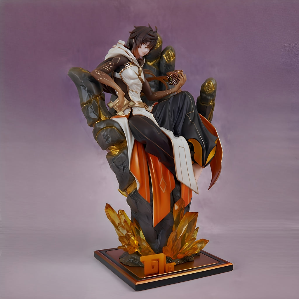 Large Scale Anime Figure Collectible - Giant Hand Throne Design, Detailed Armor & Weaponry, Dynamic Pose with Golden Accents, High-Quality Collectible Toy for Display, Anime Figurine, Collectible Display, Intricate Craftsmanship, Detailed Craftsmanship