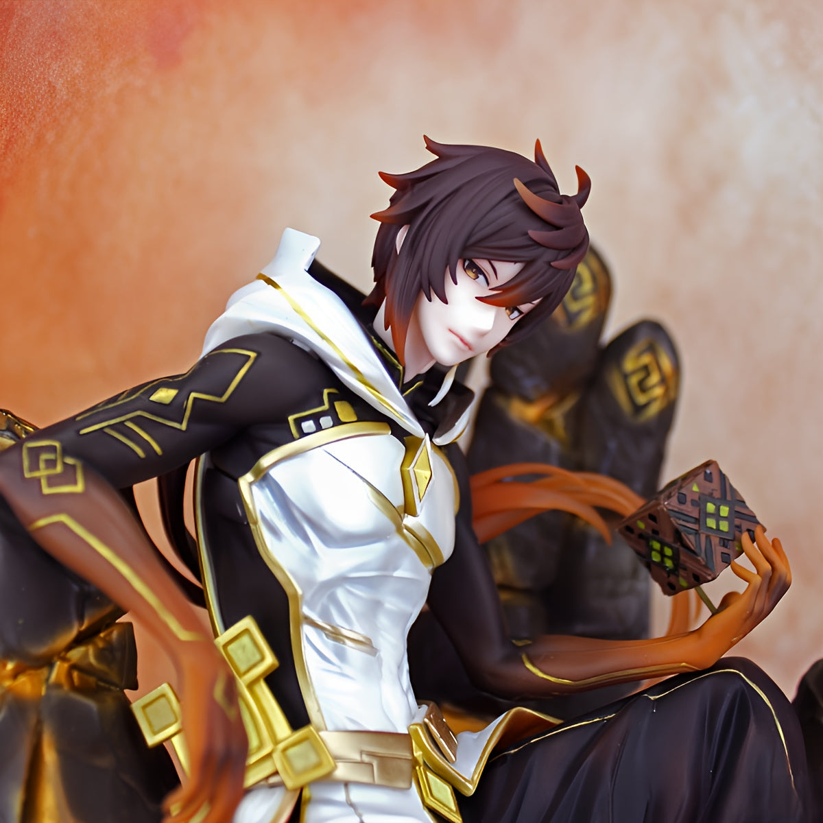 Large Scale Anime Figure Collectible - Giant Hand Throne Design, Detailed Armor & Weaponry, Dynamic Pose with Golden Accents, High-Quality Collectible Toy for Display, Anime Figurine, Collectible Display, Intricate Craftsmanship, Detailed Craftsmanship