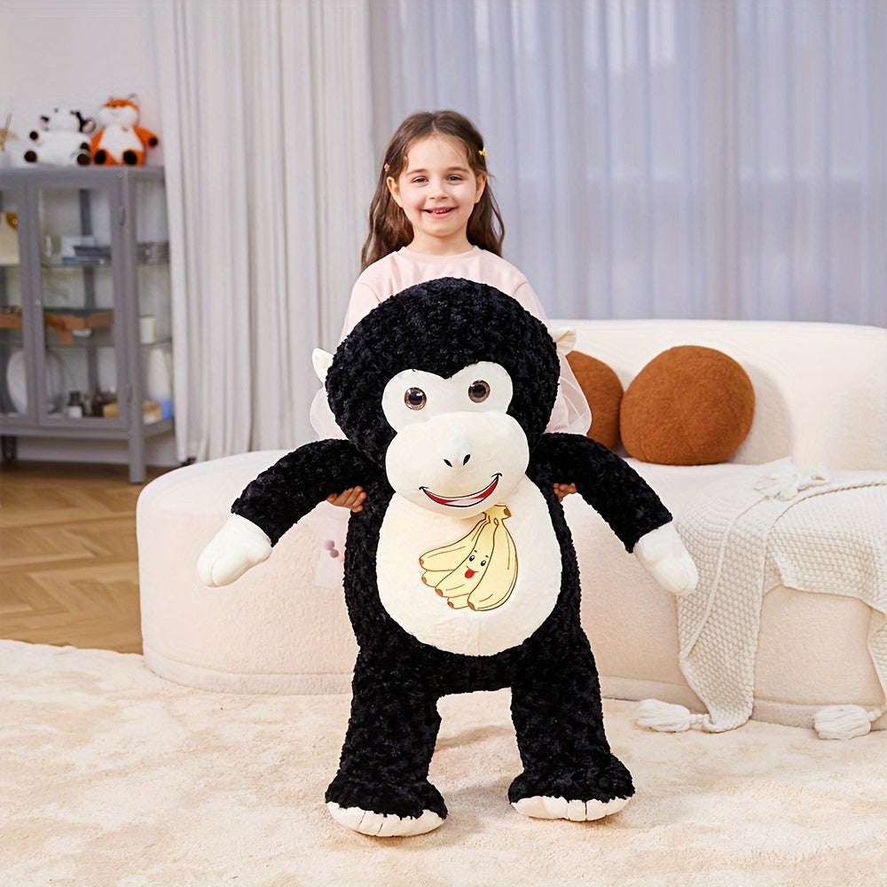 IKASA Jumbo Monkey Plush Toy - Oversized, Soft & Cuddly Stuffed Animal, Perfect Gift for Youngsters and Adults, Black Polyester Fabric, Ideal for Birthday, Christmas, Halloween, Thanksgiving, New Year's, Valentine's Day