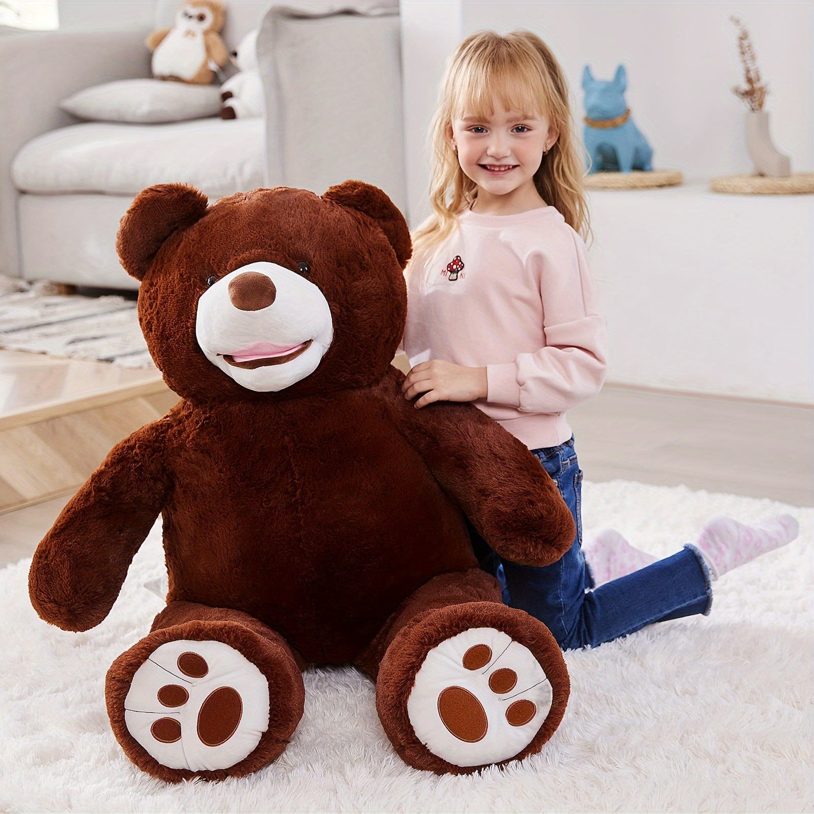 IKASA 39 Inches Dark Brown Giant Teddy Bear Plush Toy Stuffed Animals