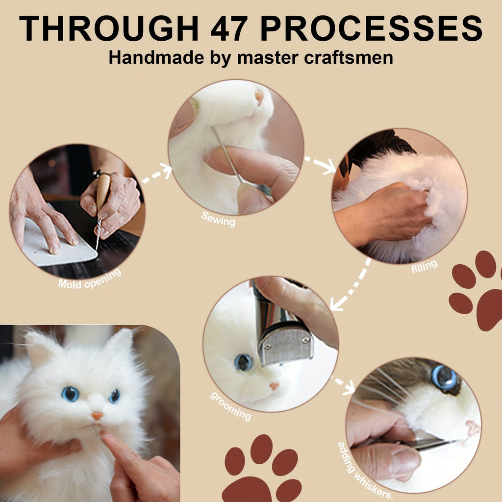 3lb Handmade Plush Tuxedo Cat - Realistic Chongker Stuffed Animal with Black & White Fur, Expressive Eyes, and Soft Paws - Perfect Gift for Cat Lovers, Includes Gift Box & Card, Cozy Home Accent | Realistic Plush Cat | Handcrafted Plush, Cat Gifts