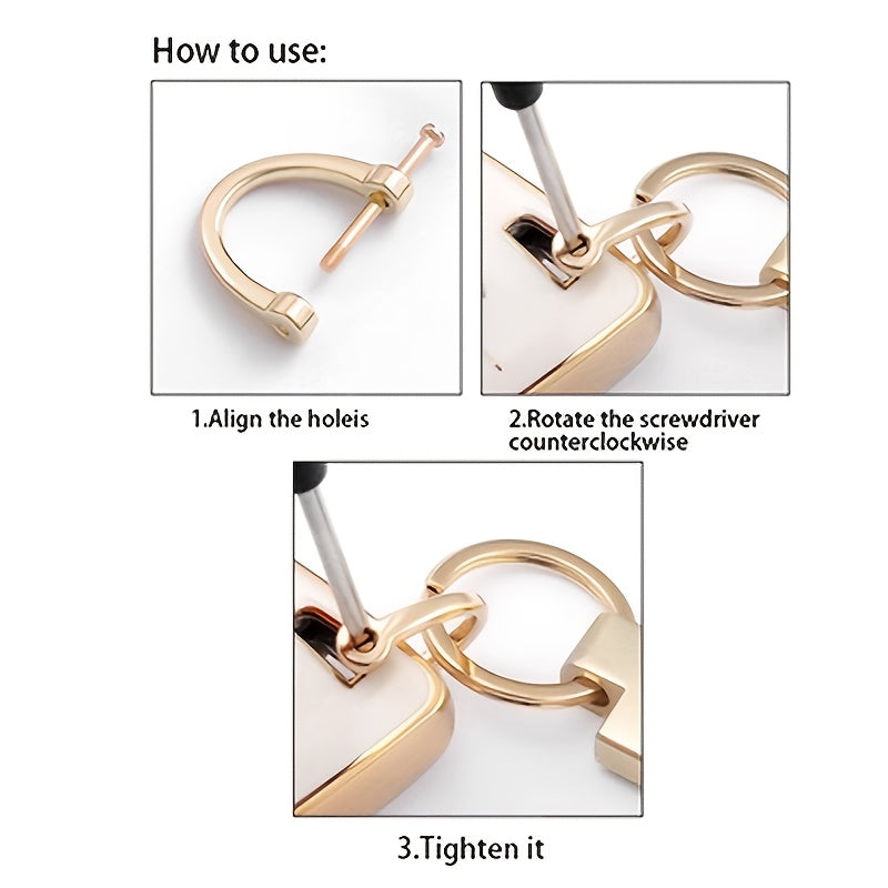 Cute Plush Keychain with Golden-Tone Metal Ring - Soft Beige & White Fur Pom-Pom, Durable Iron Chain