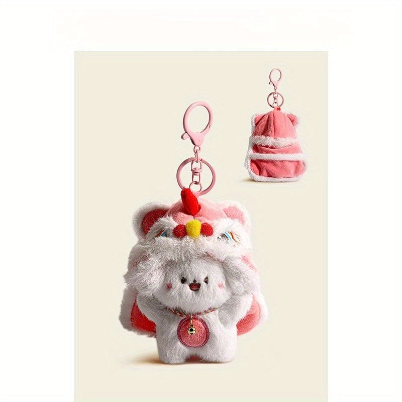 Cute Plush Panda Plush Keychain & Bag Charm - Soft Fluffy Ears & Expressive Eyes, Snap Hook Closure