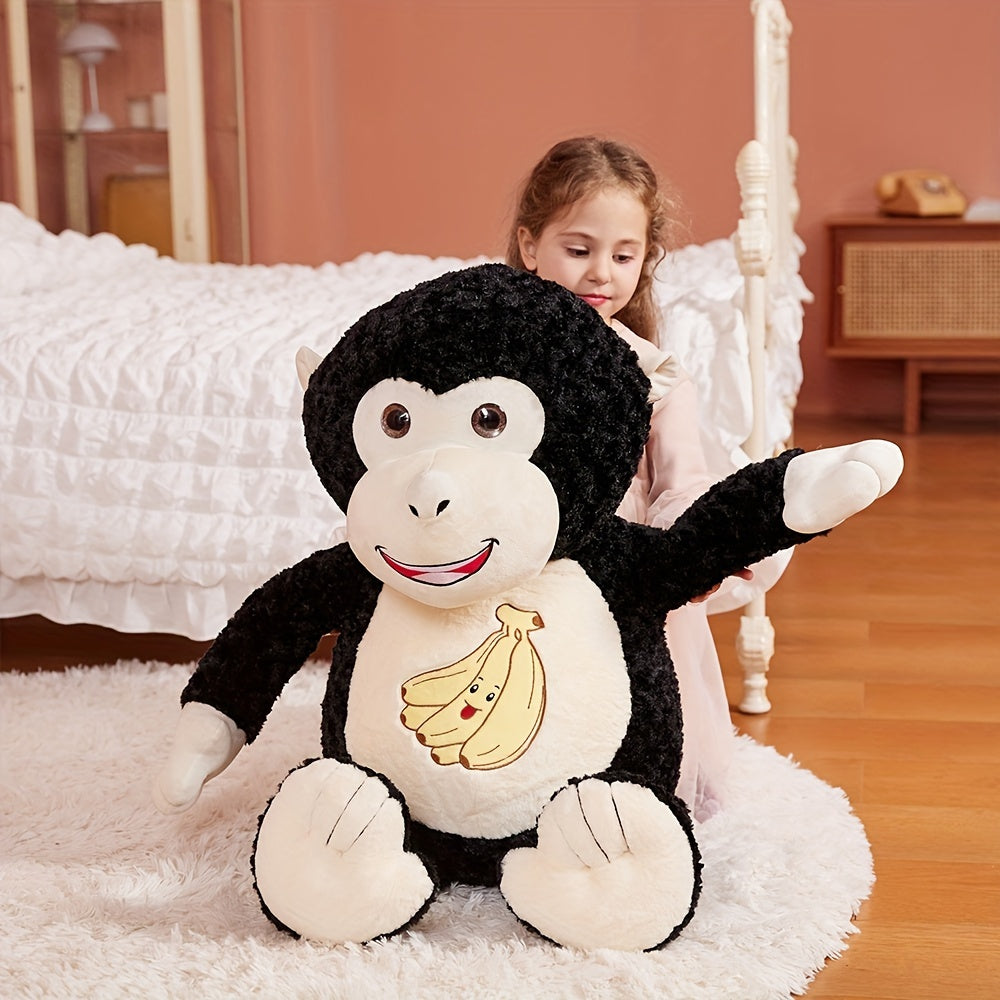 IKASA Jumbo Monkey Plush Toy - Oversized, Soft & Cuddly Stuffed Animal, Perfect Gift for Youngsters and Adults, Black Polyester Fabric, Ideal for Birthday, Christmas, Halloween, Thanksgiving, New Year's, Valentine's Day