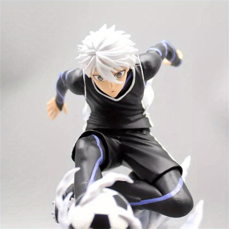 Blue Lock Nagi Seishiro Anime Soccer Player Figure - Dynamic Action Pose with Soccer Ball, High-Quality PVC Collectible Model, 8, 27\
