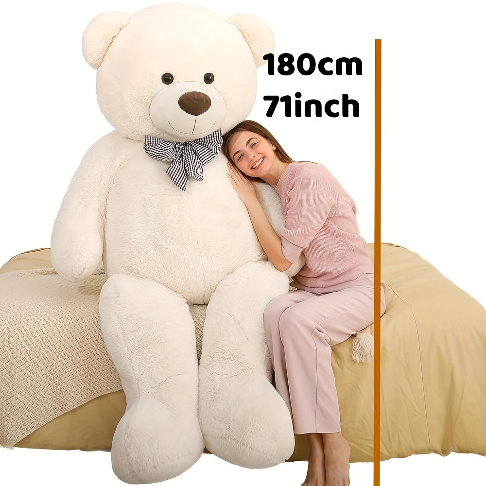 MaoGoLan Giant White Teddy Bear Stuffed Animal 6 Feet, Soft Cuddly Smiling Face Big Life Size Valentines Teddy Bear Plush Gift for Boyfriend Girlfriend, Brithday