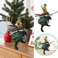 Anime Action Figure Collectible PVC Dynamic Pose with Sword & Expressive Eyes - Green Hair & Outfit, Display Base Included - Perfect Gift for Anime Fans, Home\u002FOffice Decor, Durable PVC Material