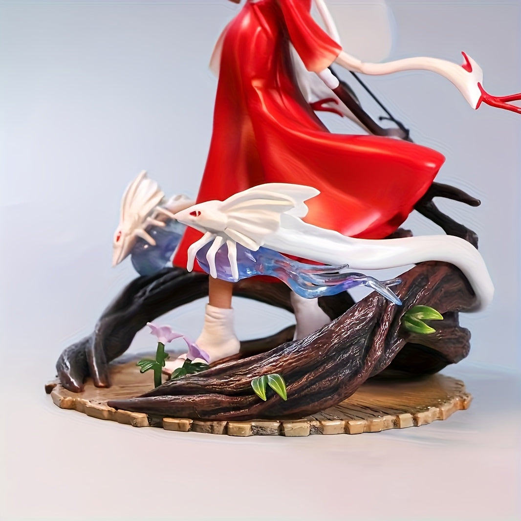 GK Fire Phoenix & Kikyou Maiden Statue - Vibrant PVC Model with Long Black Hair, Red Dress & White Crane, Ideal for Easter & Holiday Gifts, Festive Decoration|Ethereal Design|Pvc Craftsmanship, Anime Collectibles