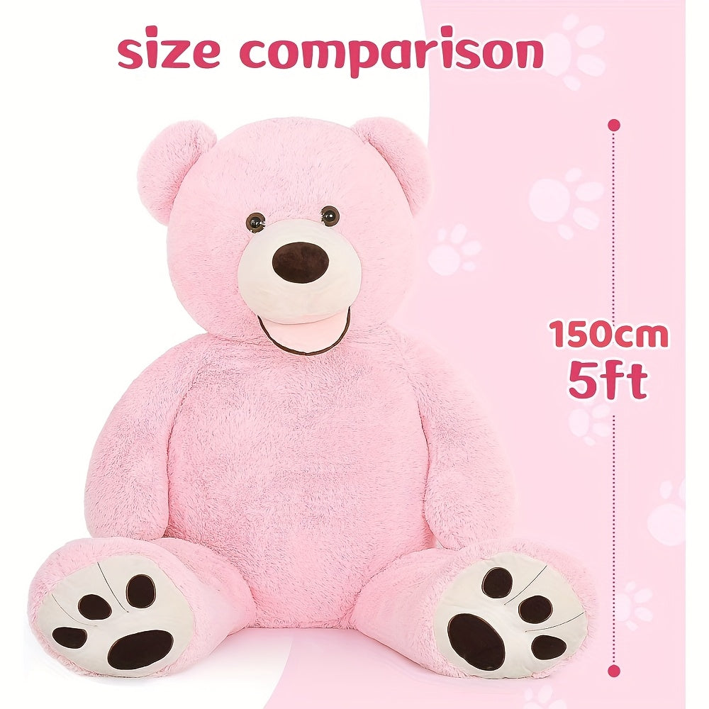 MorisMos Giant Teddy Bear Plush 5ft, Huge Pink Teddy Bears for Girlfriend, 5 Foot Large Big Bear Gifts, Baby Shower, Birthday