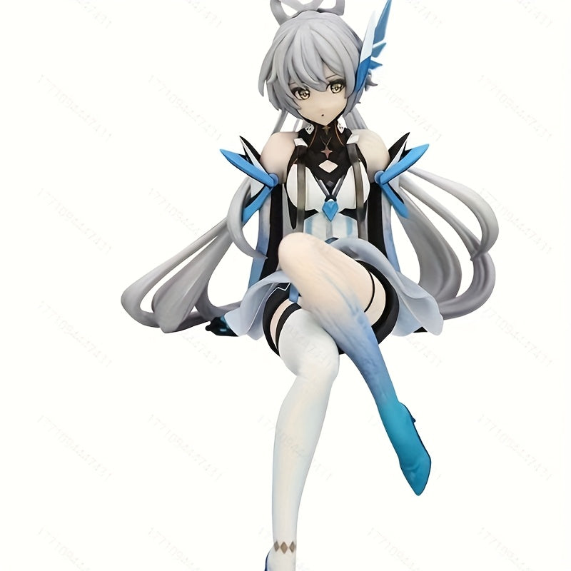 Anime-Inspired Blue Plastic Figurine, Collectible Statue Model for Car Decor and Birthday Gift, Anime Figurine