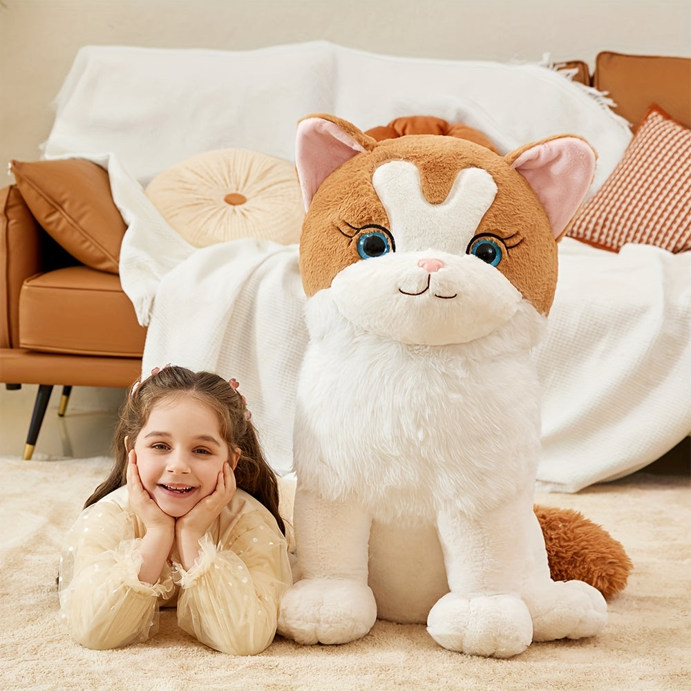 IKASA 23 Inches Giant White Ragdoll Cat Stuffed Animal Plush Toy, Large Big Jumbo Soft Toys, Huge Size Cute Fluffy Plushy Fat Oversized Plushie, Gifts For Kids Girls Boys