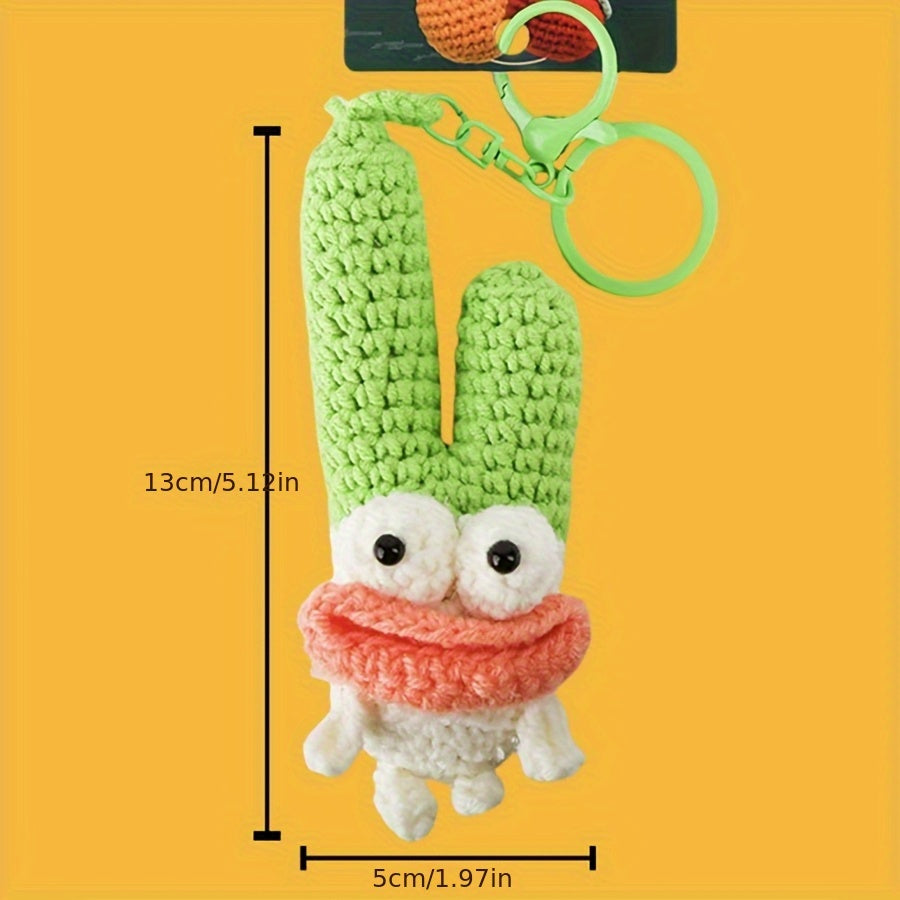 1pc\u002F2pcs Creative Ingredients Green Onion Plush Keychain Cute Cartoon Funny Sausage Mouth Couple Backpack Messenger Bag Pendant Gift