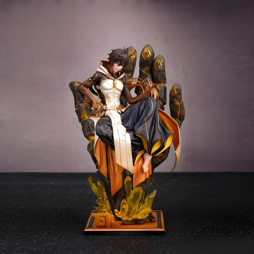 Large Scale Anime Figure Collectible - Giant Hand Throne Design, Detailed Armor & Weaponry, Dynamic Pose with Golden Accents, High-Quality Collectible Toy for Display, Anime Figurine, Collectible Display, Intricate Craftsmanship, Detailed Craftsmanship